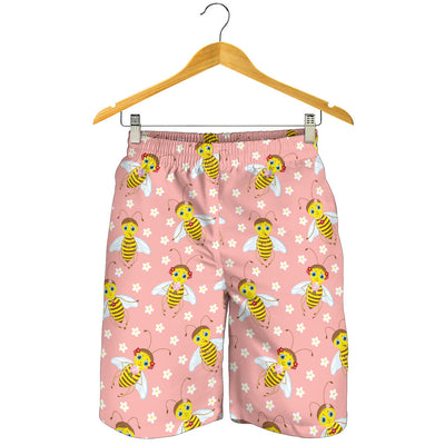 Bee Pattern Print Design BEE07 Mens Shorts