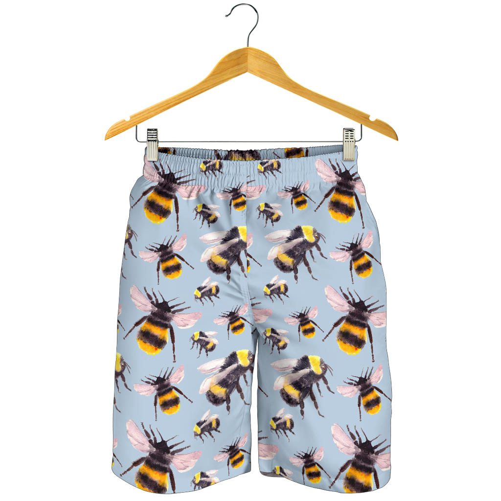 Bee Pattern Print Design BEE08 Mens Shorts