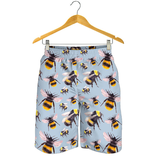 Bee Pattern Print Design BEE08 Mens Shorts