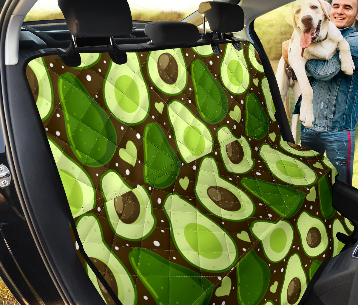 Avocado Pattern Print Design AC04 Rear Dog  Seat Cover