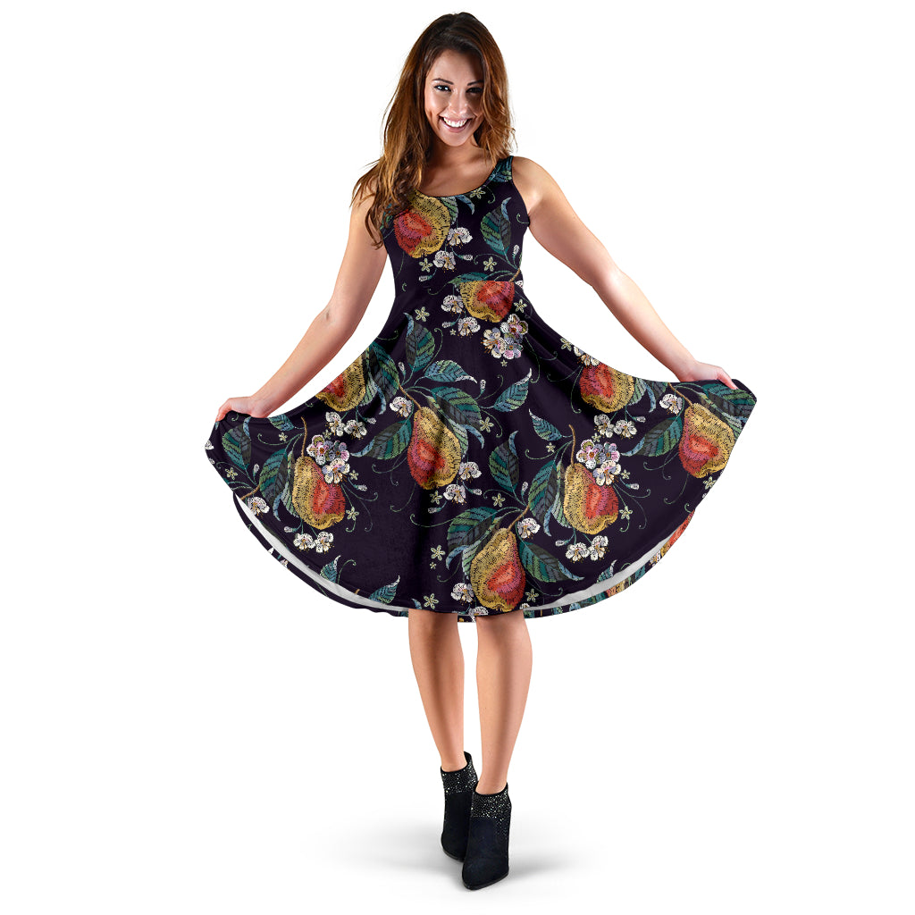 Pear Pattern Print Design PE02 Midi Dress