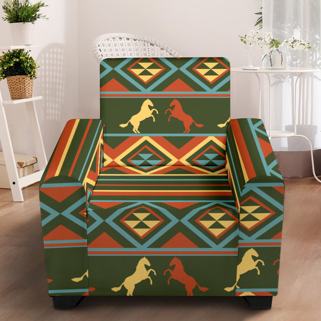 Horse Western Pattern Armchair Slipcover