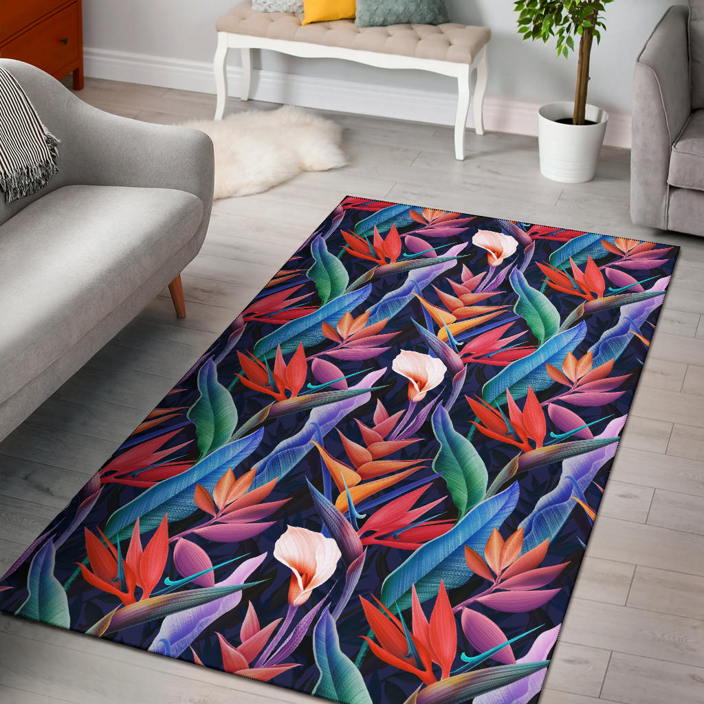 Tropical Flower Pattern Print Design TF023 Area Rugs