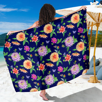 Dahlia Pattern Print Design DH010 Sarong Pareo Wrap