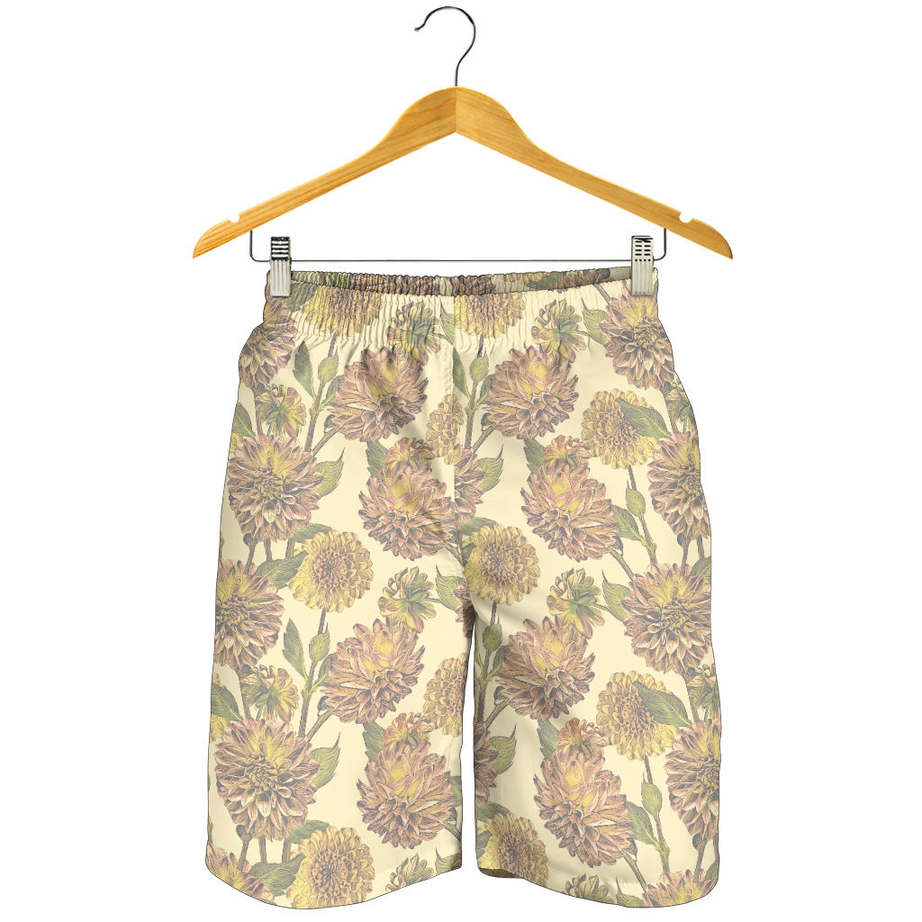 Dahlia Pattern Print Design DH09 Mens Shorts