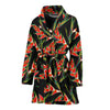 Heliconia Pattern Print Design HL010 Women Bathrobe