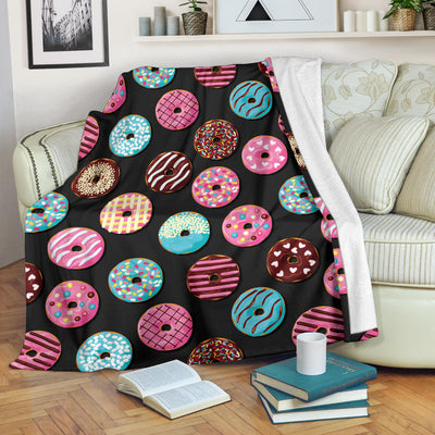 Donut Pattern Print Design DN02 Fleece Blanket