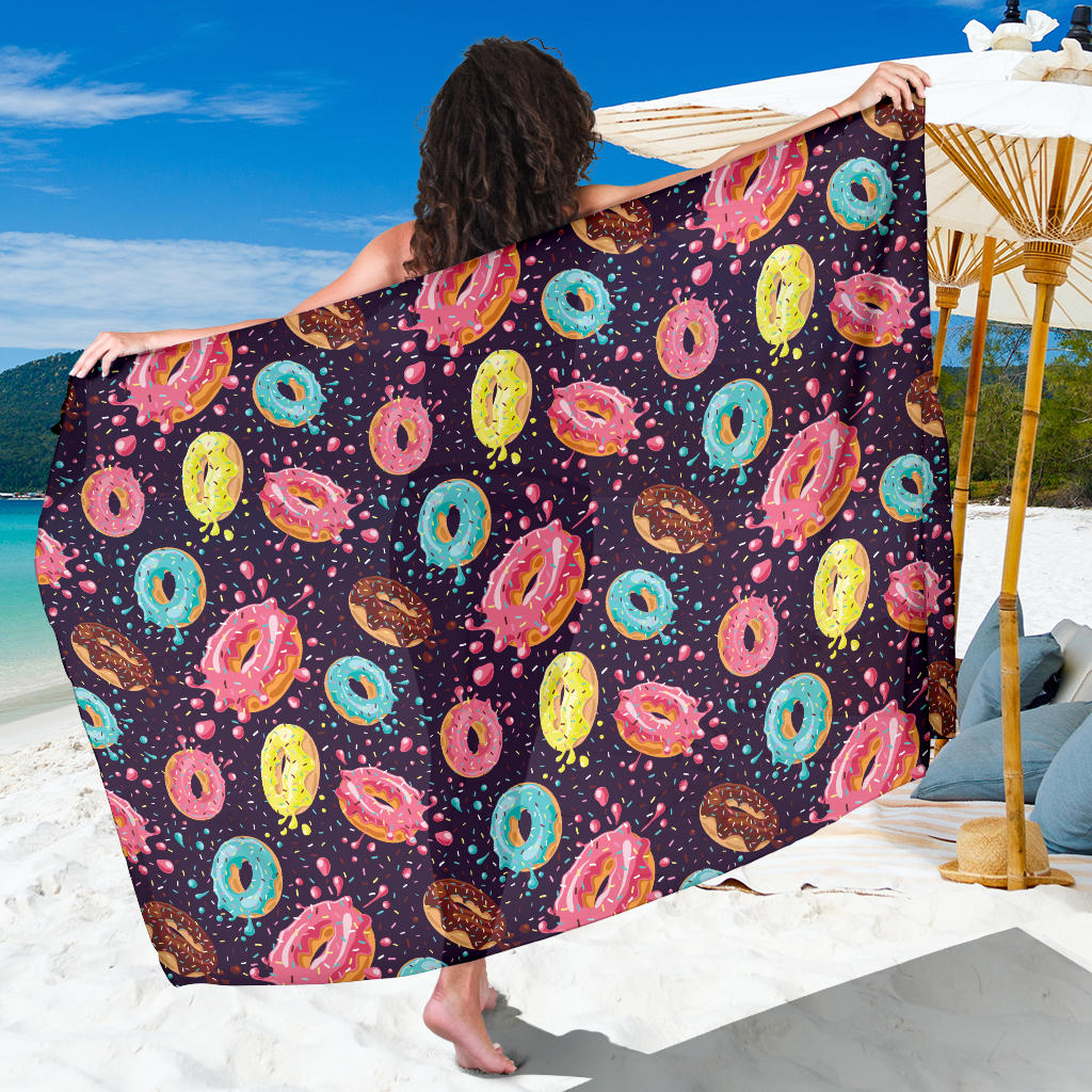 Donut Pattern Print Design DN03 Sarong Pareo Wrap