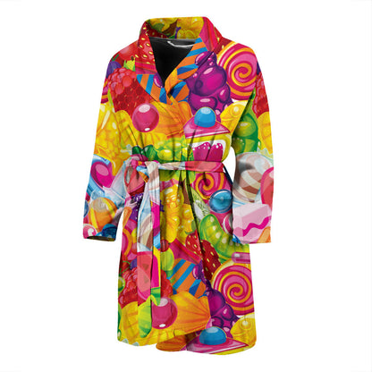 Candy Pattern Print Design CA01 Men Bathrobe