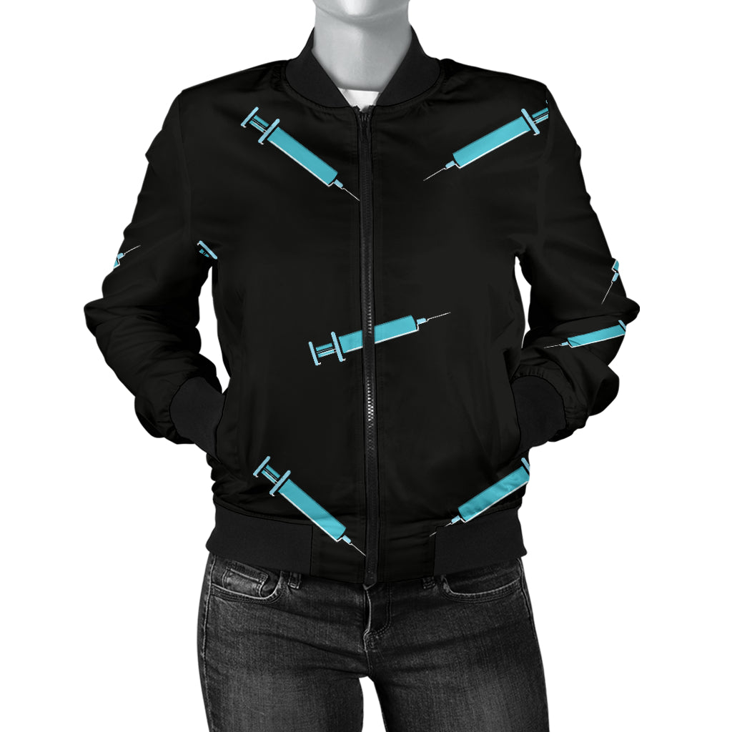 Phlebotomist Pattern Print Design A04 Women's Bomber Jacket