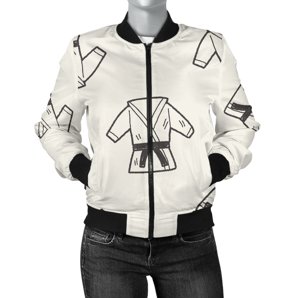 Karate Pattern Print Design 01 Women's Bomber Jacket