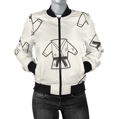 Karate Pattern Print Design 01 Women's Bomber Jacket