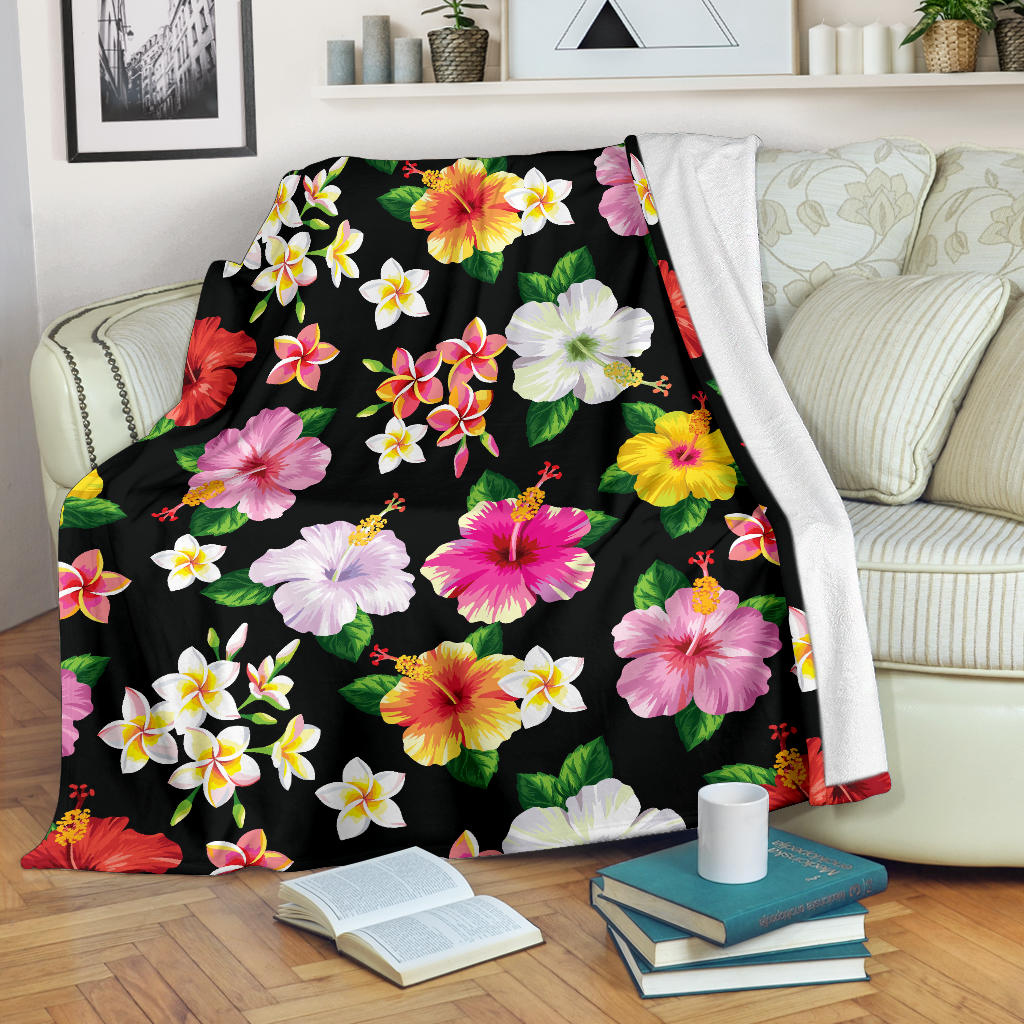 Hibiscus Pattern Print Design HB025 Fleece Blanket