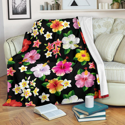 Hibiscus Pattern Print Design HB025 Fleece Blanket