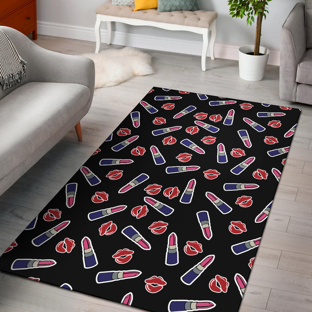Lipstick Pattern Print Design LT01 Area Rugs