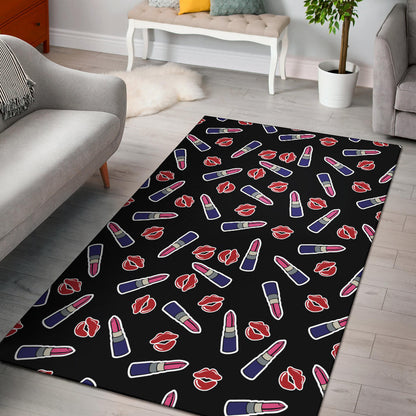 Lipstick Pattern Print Design LT01 Area Rugs