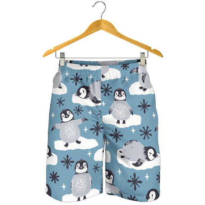 Penguin Pattern Print Design A05 Mens Shorts