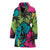 Palm Tree Pattern Print Design PT09 Women Bathrobe