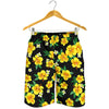 Yellow Hibiscus Pattern Print Design HB08 Mens Shorts