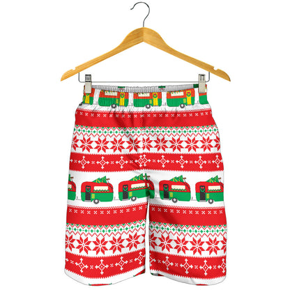 Camper Camping Ugly Christmas Design Print Mens Shorts