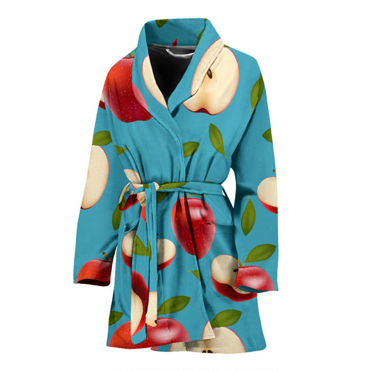 Apple Pattern Print Design AP012 Women Bathrobe