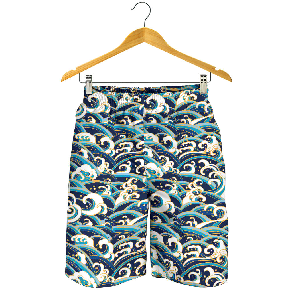 Surf Wave Pattern Mens Shorts