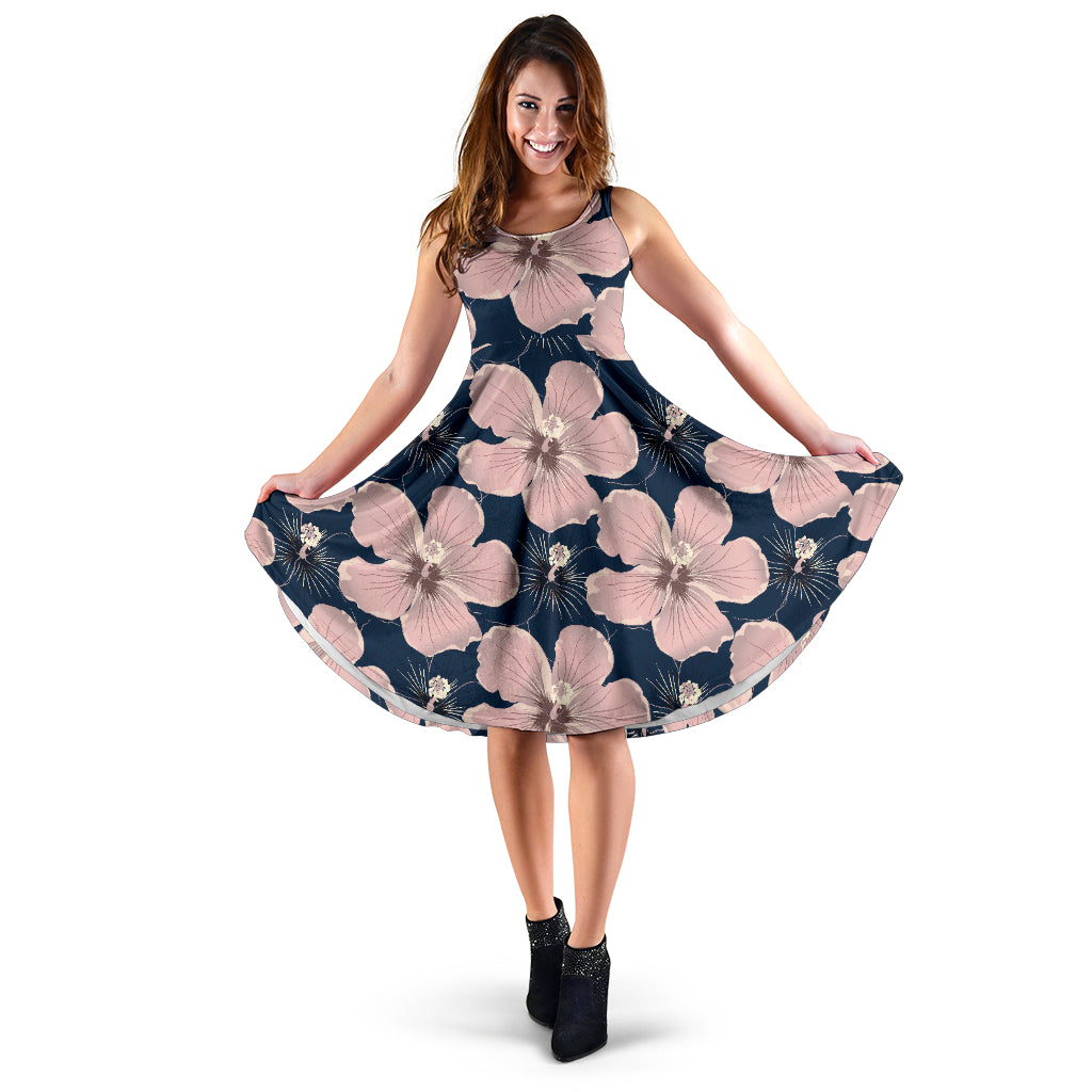 Plumeria Pattern Print Design PM018 Midi Dress