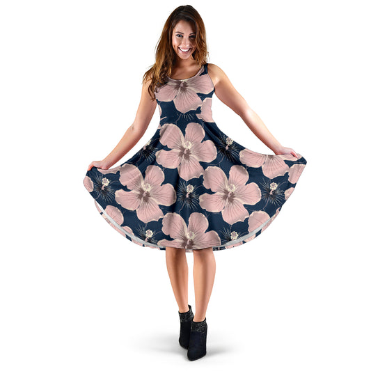 Plumeria Pattern Print Design PM018 Midi Dress