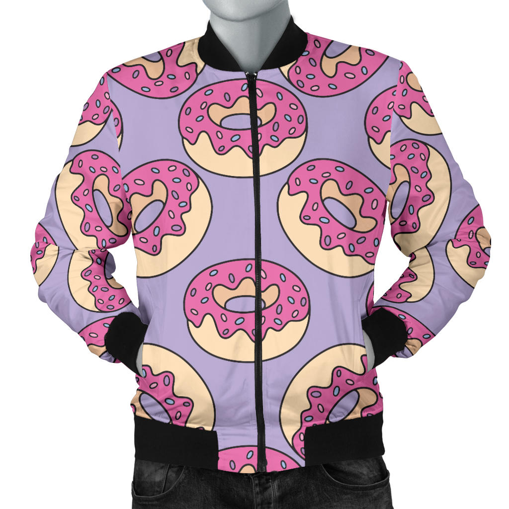 Donut Pattern Print Design DN015 Men Bomber Jacket