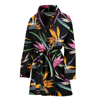 Tropical Flower Pattern Print Design TF017 Women Bathrobe