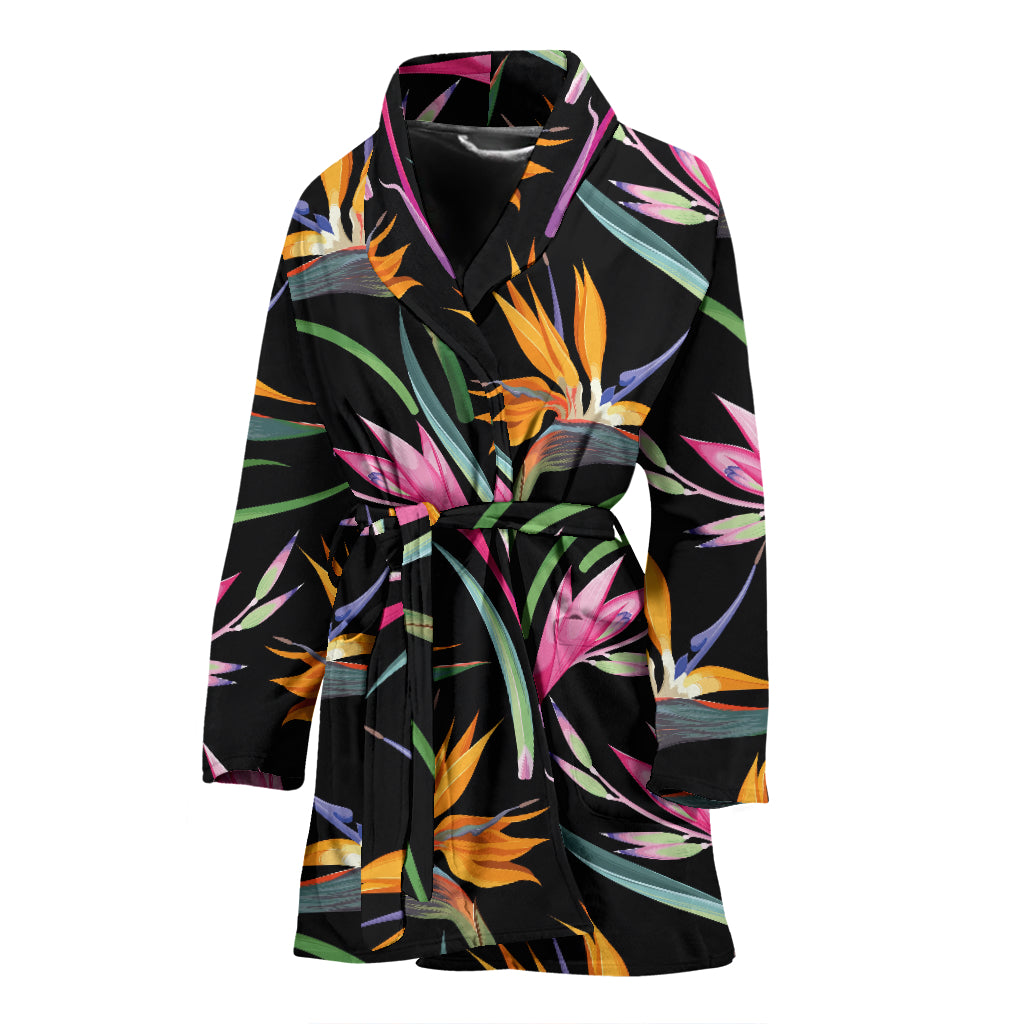 Tropical Flower Pattern Print Design TF017 Women Bathrobe