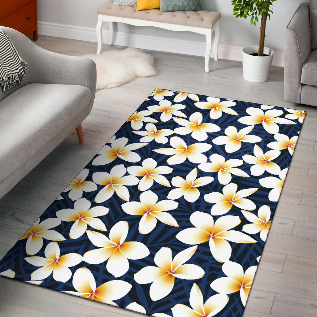 Plumeria Pattern Print Design PM026 Area Rugs