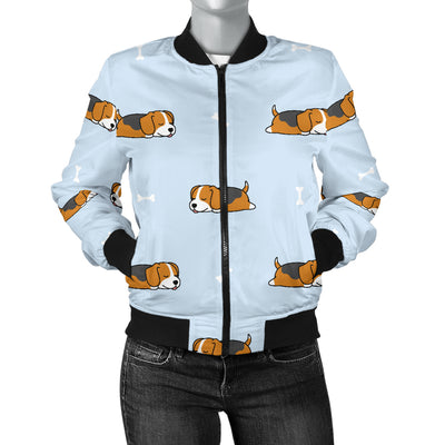 Beagle Pattern Print Design 06 Women's Bomber Jacket