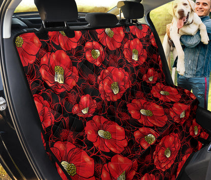 Camellia Pattern Print Design CM06 Rear Dog  Seat Cover