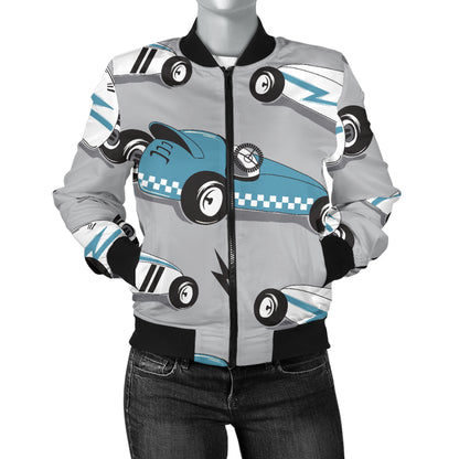 Racing Vintage Pattern Print Design A02 Women's Bomber Jacket