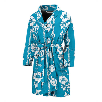 Hawaiian Themed Pattern Print Design H025 Men Bathrobe