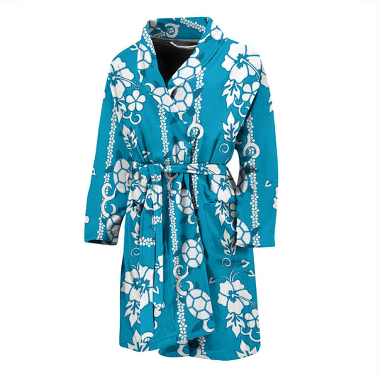 Hawaiian Themed Pattern Print Design H025 Men Bathrobe