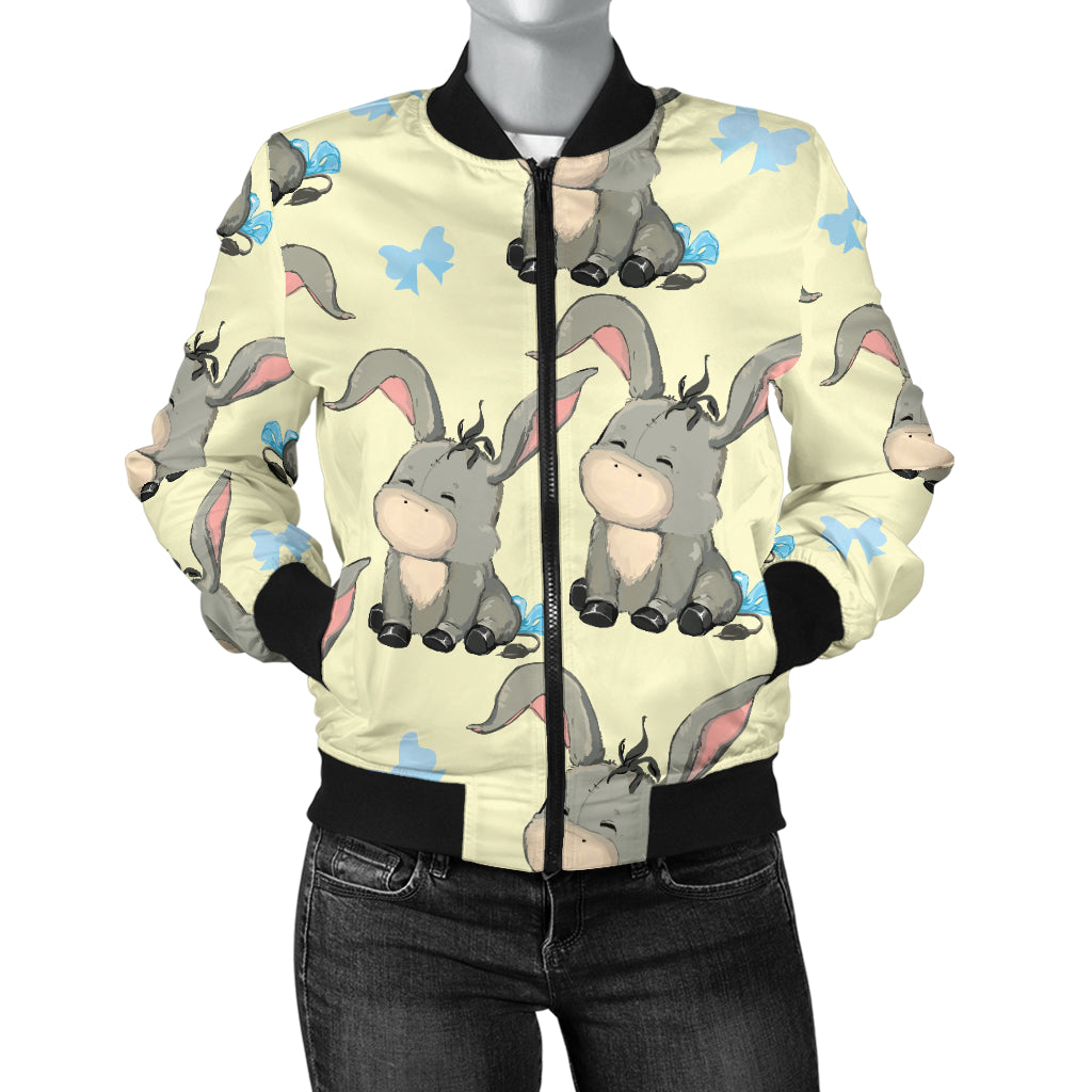 Donkey Baby Pattern Print Design 02 Women's Bomber Jacket