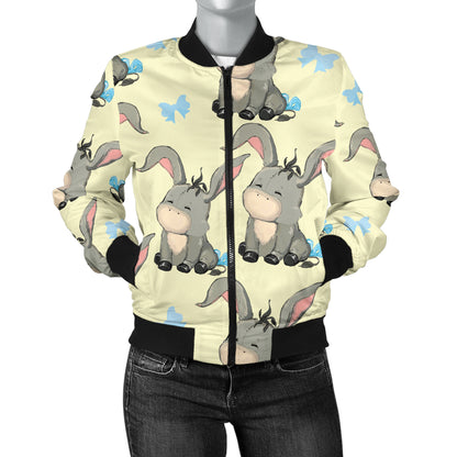 Donkey Baby Pattern Print Design 02 Women's Bomber Jacket
