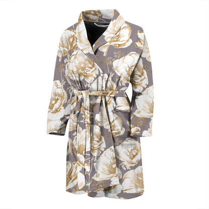 Anemone Pattern Print Design AM05 Men Bathrobe