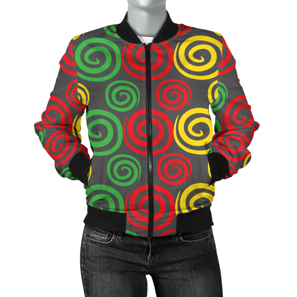 Rastafarian Pattern Print Design A05 Women's Bomber Jacket