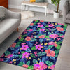 Neon Hibiscus Pattern Print Design HB016 Area Rugs