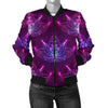 lotus Pattern Print Design LO01 Women Bomber Jacket