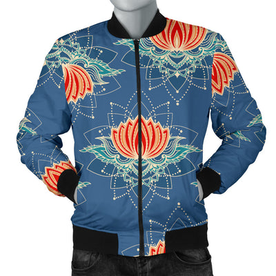 lotus Boho Pattern Print Design LO07 Men Bomber Jacket