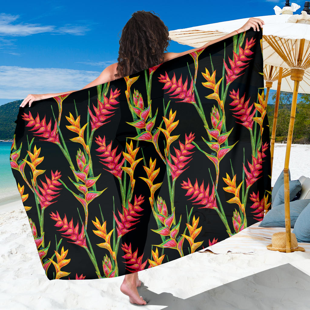 Heliconia Pattern Print Design HL01 Sarong Pareo Wrap