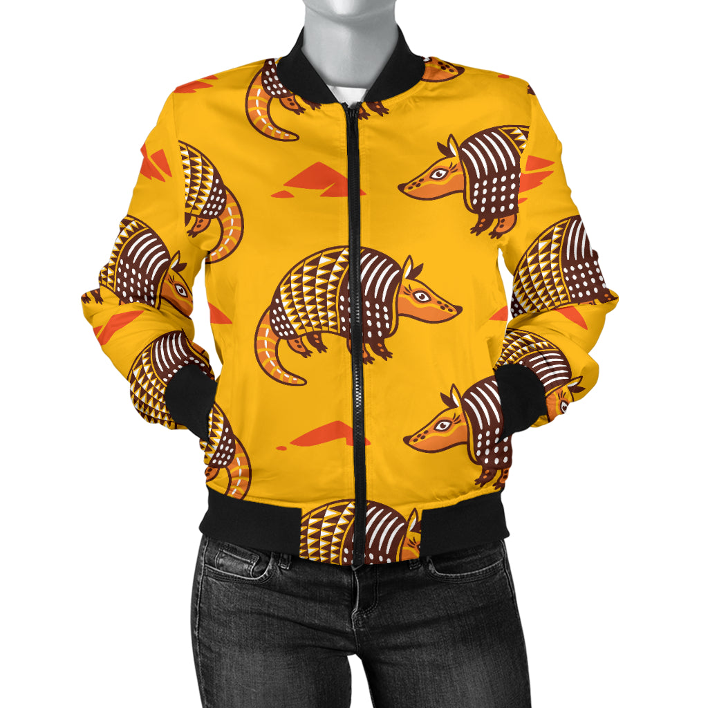 Armadillo Pattern Print Design 03 Women's Bomber Jacket