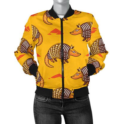 Armadillo Pattern Print Design 03 Women's Bomber Jacket