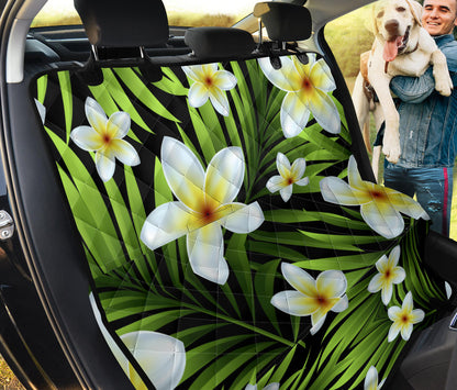 White Plumeria Pattern Print Design PM06 Rear Dog  Seat Cover