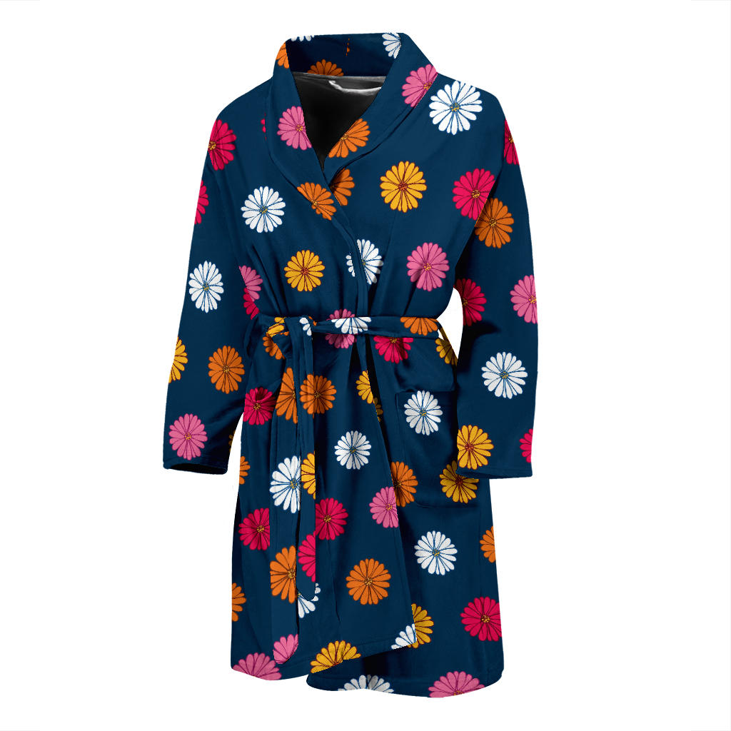 Gerberas Pattern Print Design GB06 Men Bathrobe