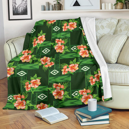 Hibiscus Pattern Print Design HB05 Fleece Blanket